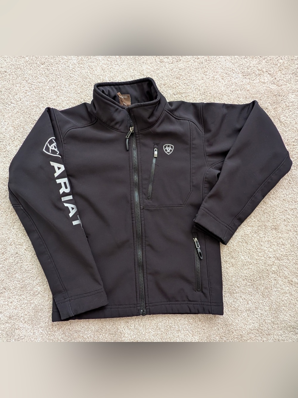 Ariat Black Youth Softshell Jacket with White Logo